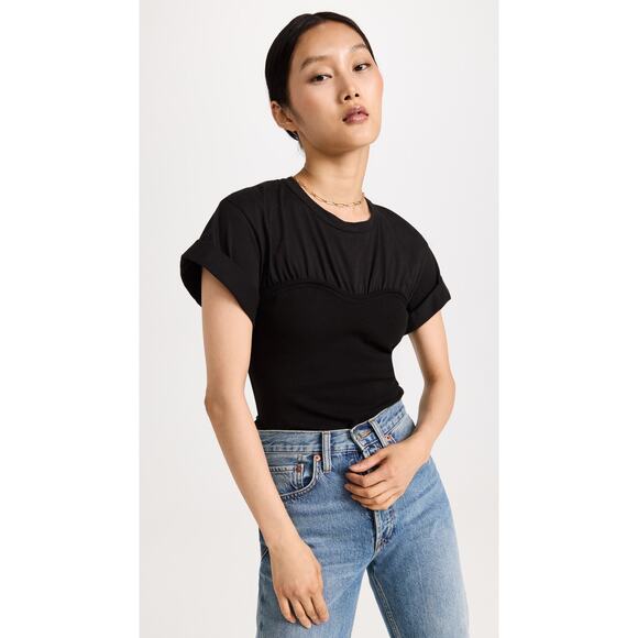 A.L.C. Frankie Bustier-Inspired Tee Black - M - Picture 1 of 6